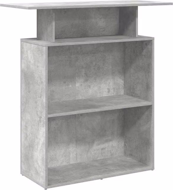 Berkfield Home Reception Desk in Concrete Grey, W/D/H: 100 x 40 x 104 cm