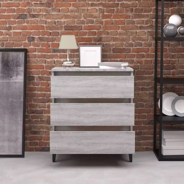 Berkfield Home Grey Sonoma Sideboard in Engineered Wood, W/D/H: 60 x 35 x 69 cm – 1