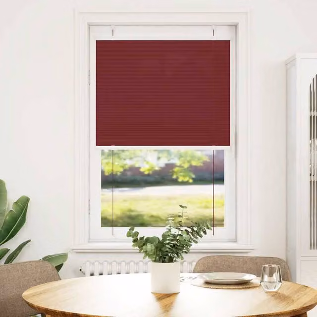Berkfield Home Single Pleat Corded Blind in Bordeaux Red, W: 80 cm, H: 100 cm