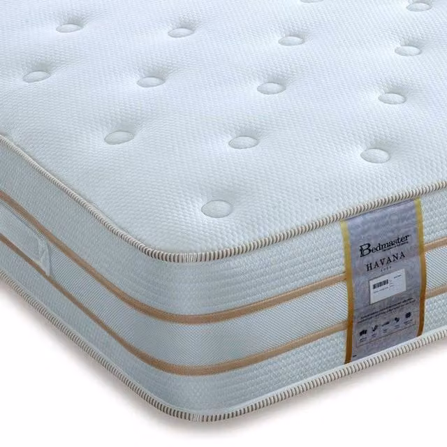 Bedmaster Havana 2000 Hybrid Pocket Sprung Memory Foam Mattress in White, W/D/H: 140 x 200 cm