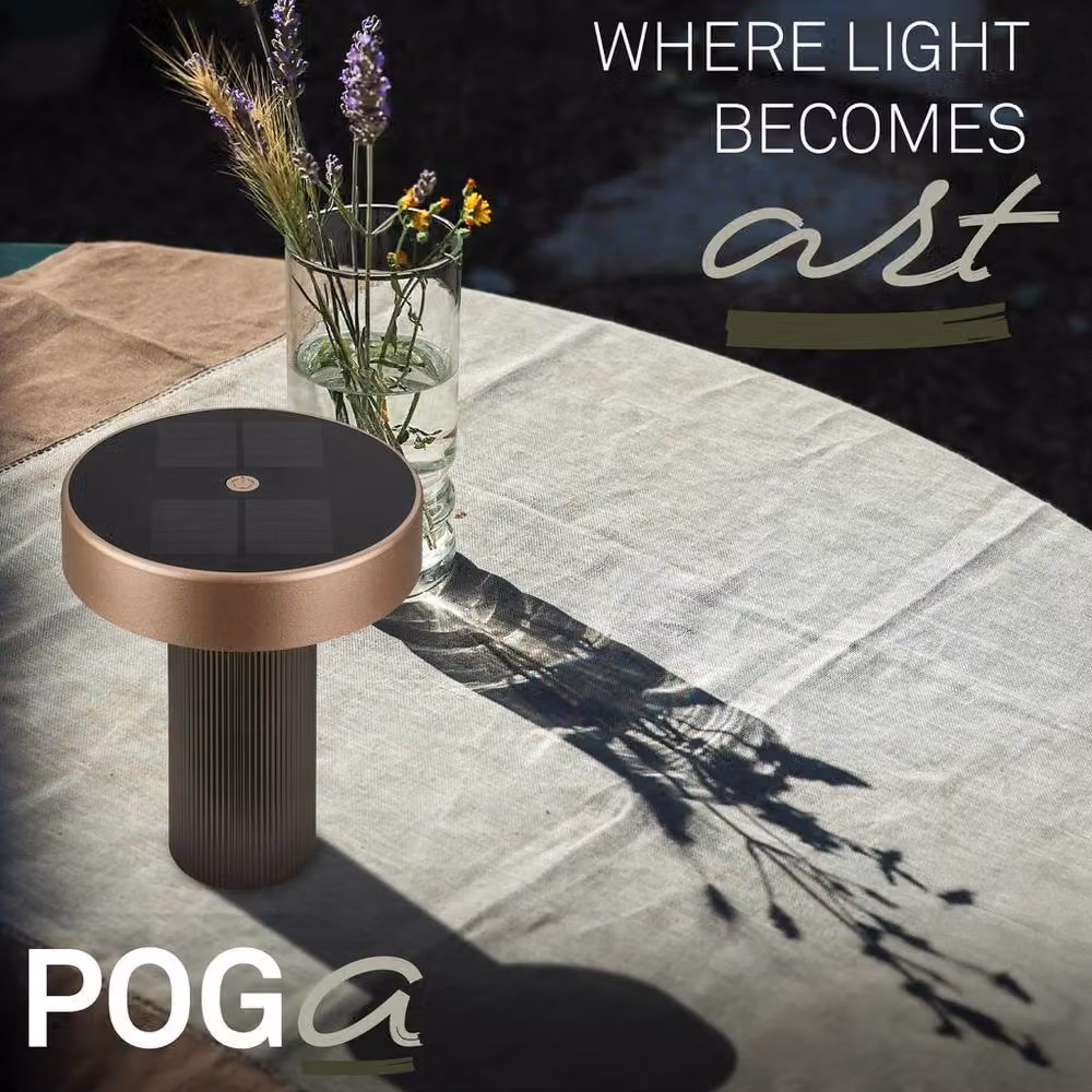 Briloner Poga Rechargeable LED Table Lamp with Solar Panel, Dimmable Touch Control, IP44 Weatherproof, Anthracite Bronze Metallic, H x W x D: 20 x 16 x 16 cm – 4