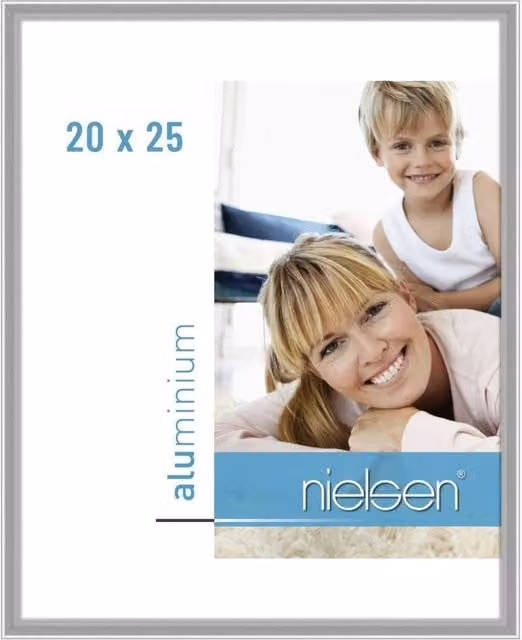 Nielsen Design Classic Single Rectangular Picture Frame in Silver with Glass and Metal Front, W/H: 20 x 25 cm
