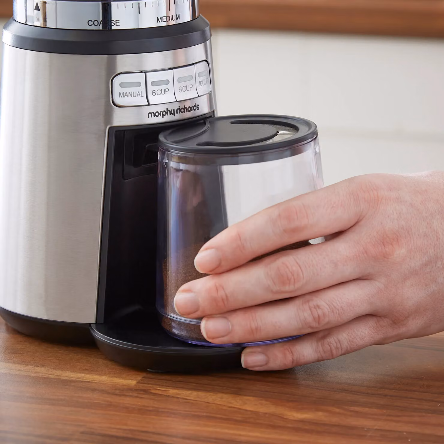 Morphy Richards Brew & Blend Electric Coffee Grinder and Burr in Silver, 200g – 3