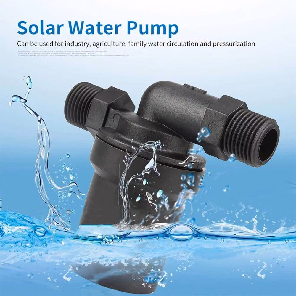 Ventryn 12V DC Solar Hot Water Circulation Pump, 650L/H, 1/2 Thread Brushless, Black – 3