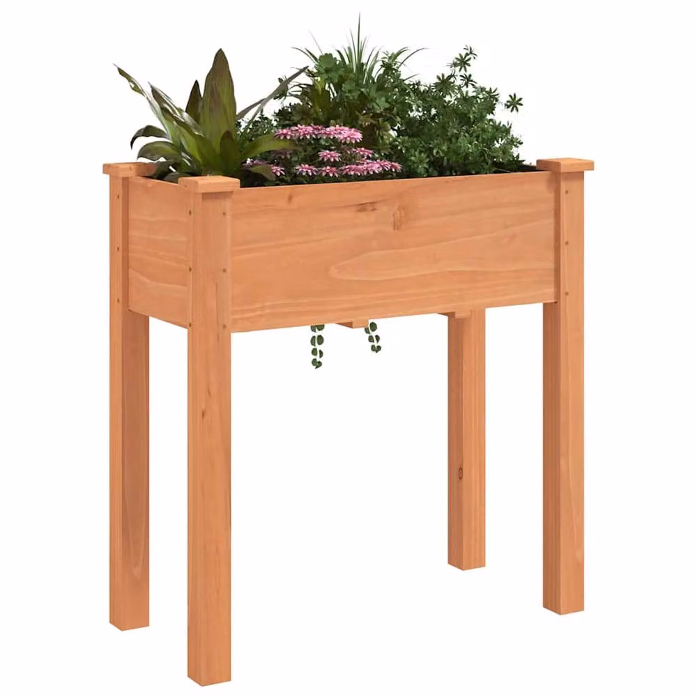 Berkfield Home Brown Solid Wood Fir Planter with Liner W/D/H: 71 x 37 x 76 cm – 3