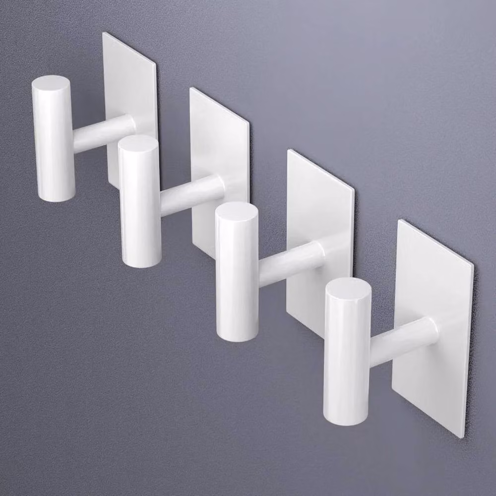 Pawnora 2-Piece Wall-Mounted Bathroom Towel Hooks, White – 2