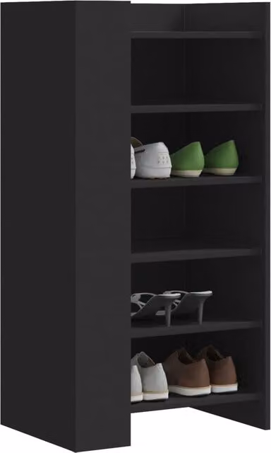 Berkfield Home Modern Black Shoe Cabinet with Internal Shelves, W/D/H: 52 x 37.5 x 100 cm – 1