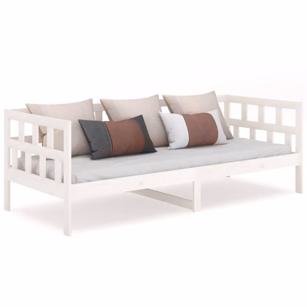 Berkfield Home White Solid Wood Pine Day Bed W/D/H: 200 x 90 x 1 cm – 2