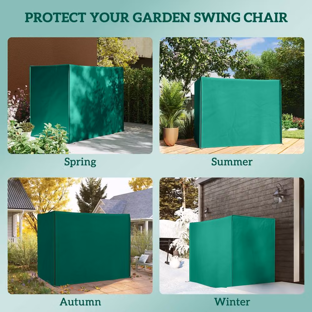 STILVORA Water-Repellent Garden Swing Bench Cover, Green, W: 220 cm, D: 125 cm – 5