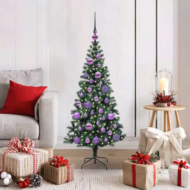 Berkfield Home Pre-lit Artificial Christmas Tree, Green, Height: 120 cm