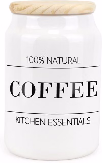 Purely Home Minimalist Essentials Ceramic Coffee Storage Canister in White or Black