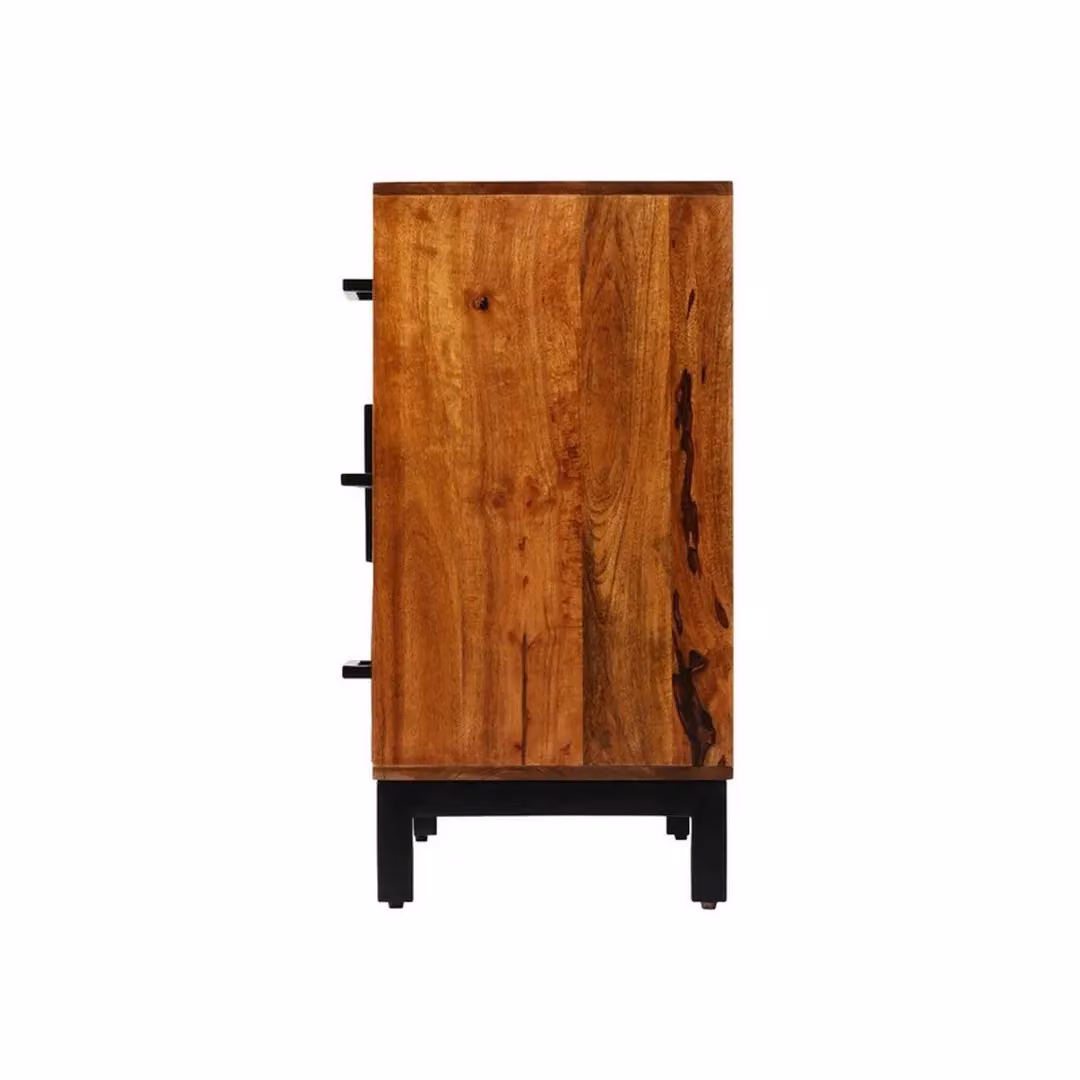 Jaipur Furniture Ltd Parquet Mango Wood and Iron Sideboard in Brown and Black, W120 x D40 x H80 cm – 3