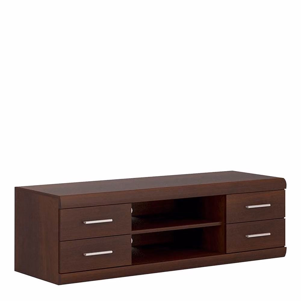 Wyld Haus Sonderborg Wide TV Cabinet in Dark Brown Wood Veneer with 4 Drawers, W: 140.0 cm, D: 45.3 cm, H: 44.0 cm – 2