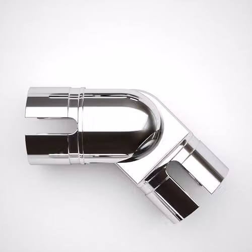 Rothley Polished Silver Adjustable Bannister Staircase Handrail Elbow 40mm – 2