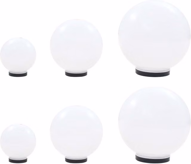 Berkfield Home 6 Piece LED Spherical Bowl Lamp Set in White