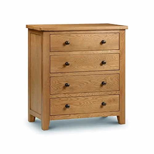 Julian Bowen Marlborough 4 Drawer Chest in Brown Oak – 1
