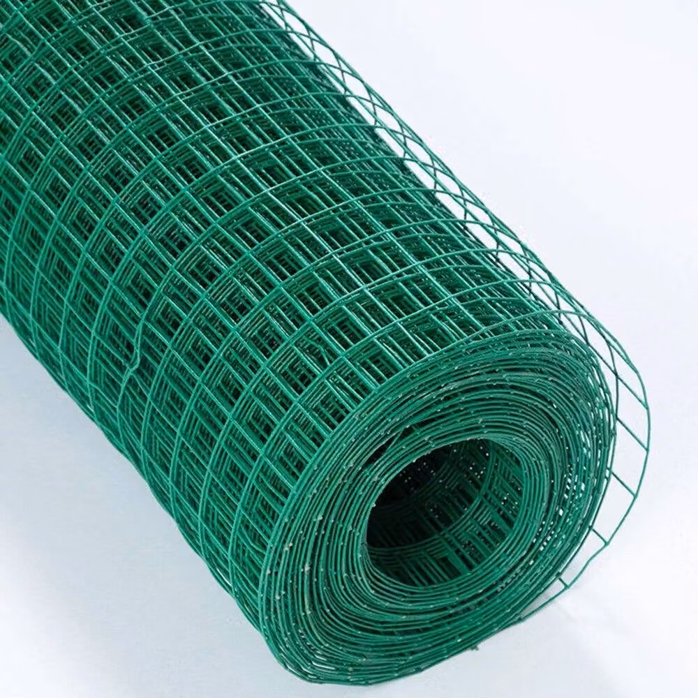 NESTLUNE Green PVC Coated Metal Wire Mesh Garden Fencing, H: 100 cm, W: 15 cm – 3