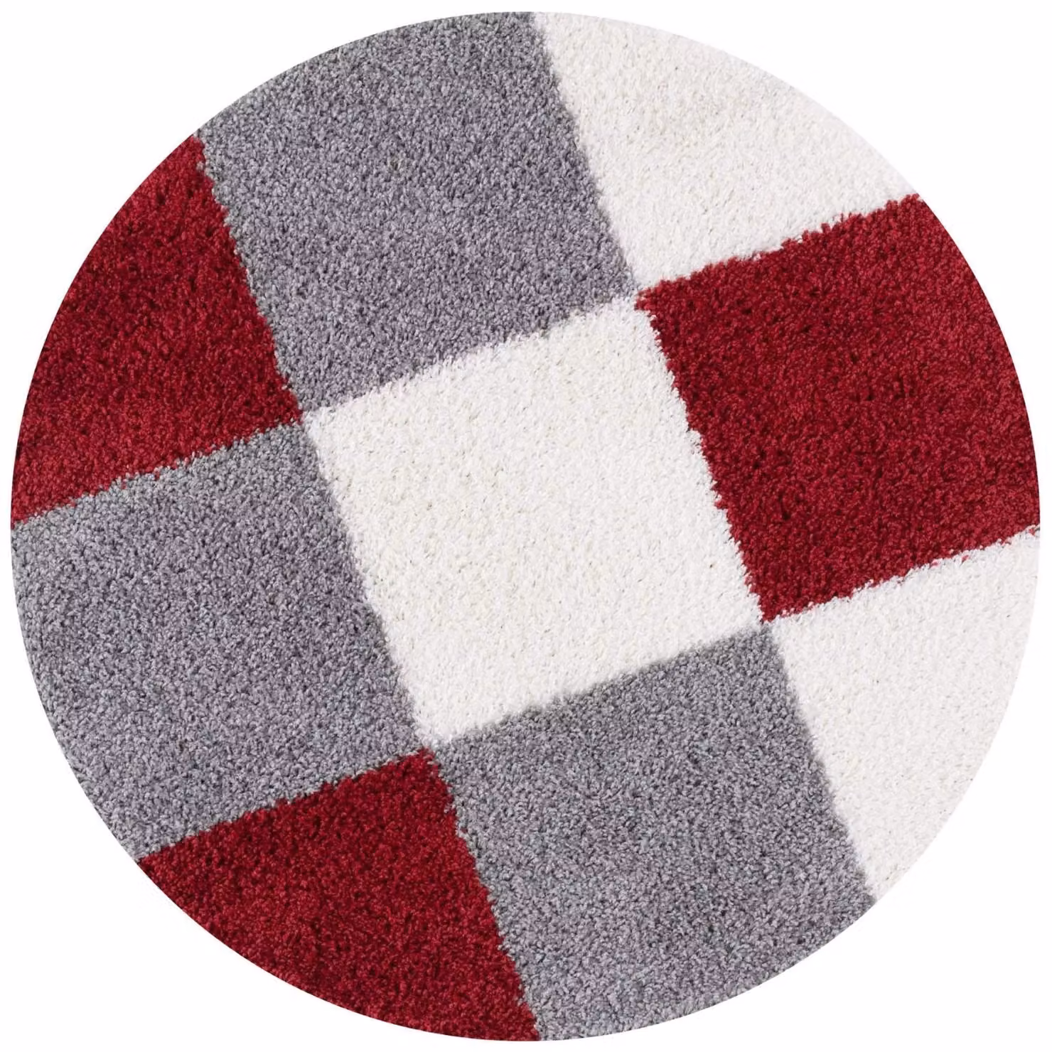 THE RUGS Soft Check High Pile Shaggy Rug Red Multicolour W/D/H: 80 x 300 x 3 cm – 11