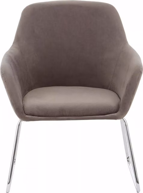 Orsina Grey Velvet Lounge Chair with Armrests and Backrest – 1