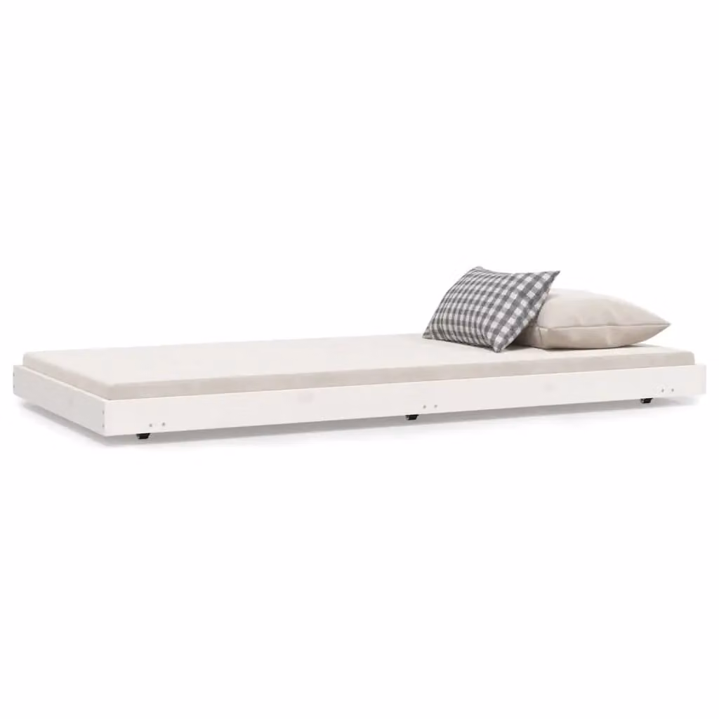 Berkfield Home Small Single Solid Wood Pine Bed Frame, White, W: 75 cm, L: 190 cm