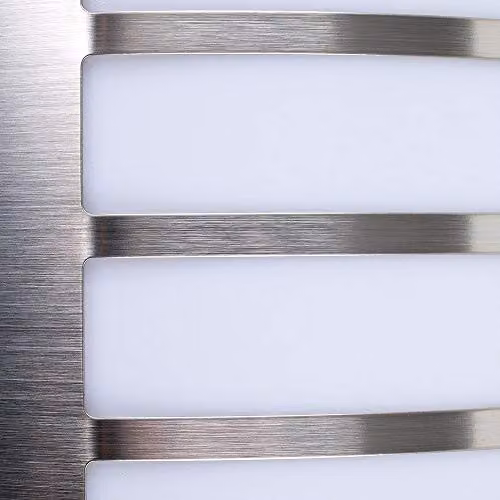 MiniSun Modern Stainless Steel Curved Wall Mounted Outdoor Security Light in Silver with White Frosted Opal Lens, Includes 10W Warm White LED Bulb – 3