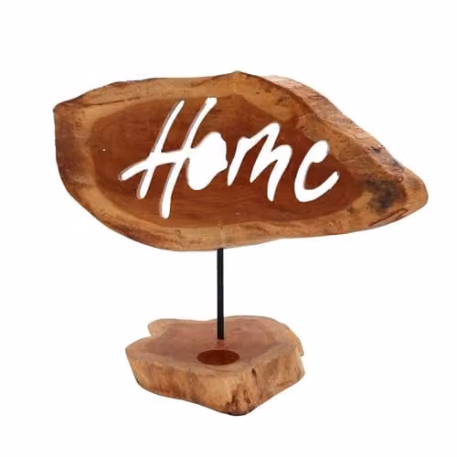 KDMD Rustic Brown Wood Tealight Candle Holder Sign