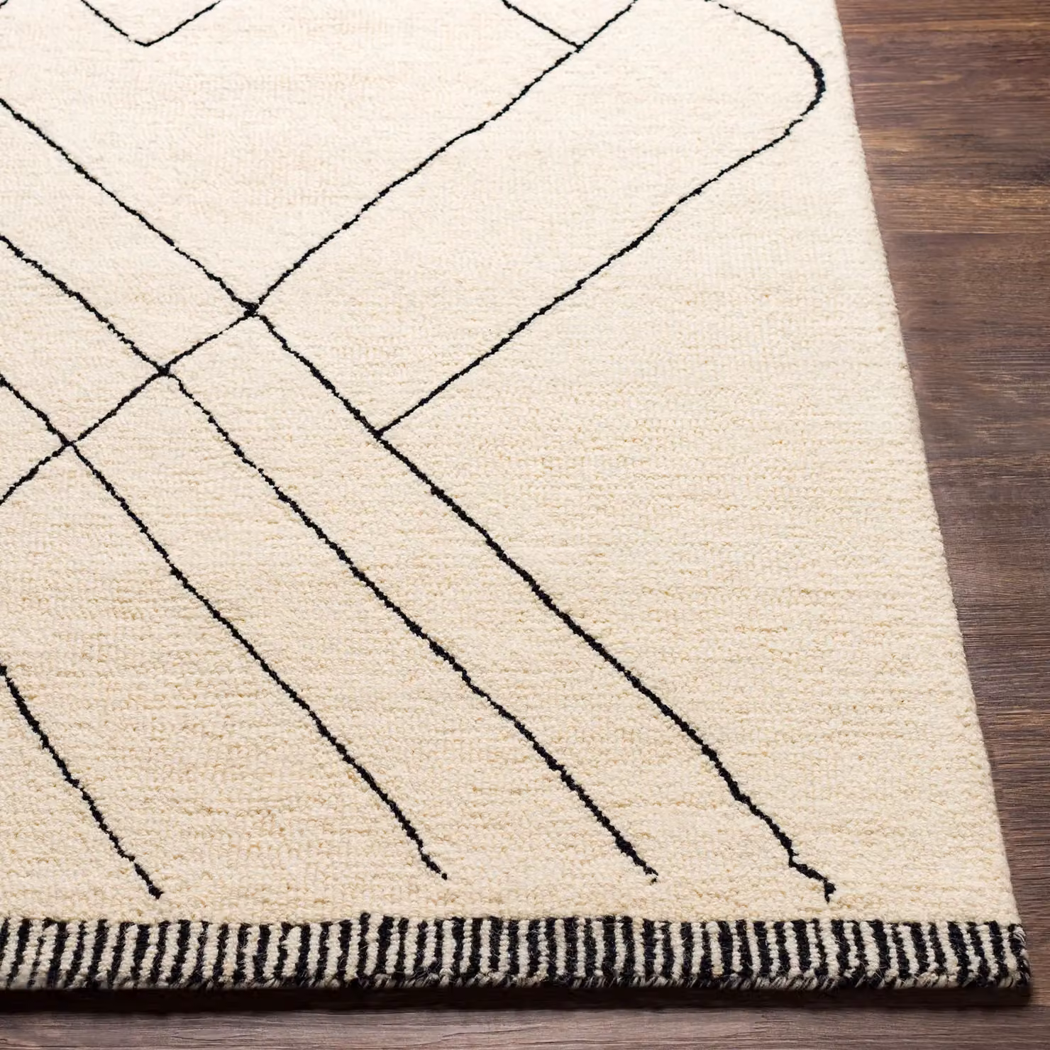 Livabliss Arsenal Hand Tufted Wool Rug in Beige, Black and White, W: 150 cm, D: 230 cm – 4