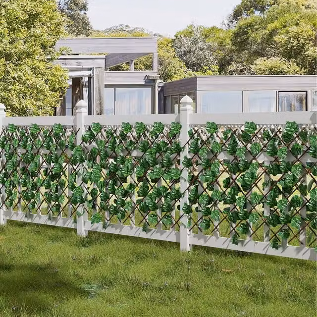 Lifeideas Green Artificial Hedge with Wooden Wall-Mounted Design, H 174.5 cm x W 28.5 cm