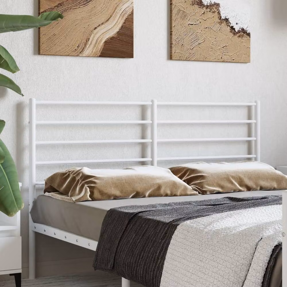 Berkfield Home Classic Metal Headboard in White, 160 cm – 2