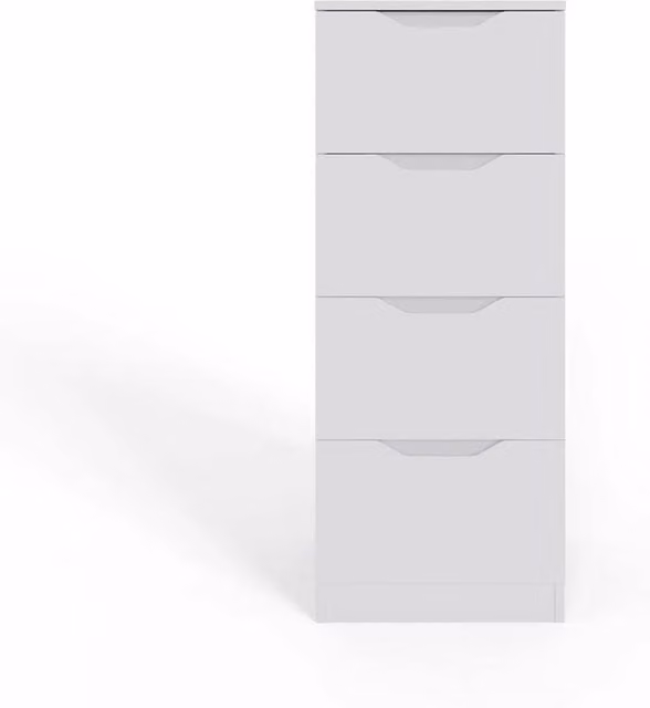ERGOVEXA White 4 Drawer Chest of Drawers with Recessed Handles – 1