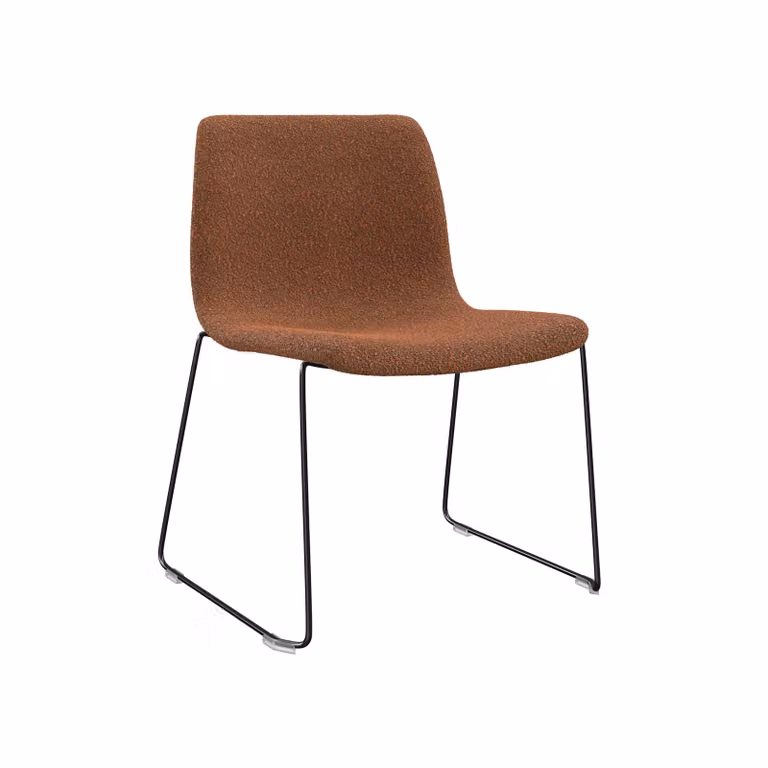 Dôme Deco SIGMA Chair in Orange Fabric with Metal Frame