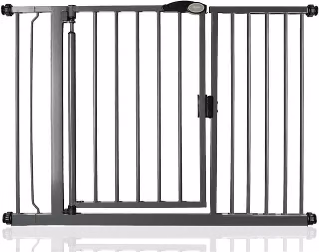 Safetots Pressure Fit Self Closing Stair Gate in Slate Grey, Width: 118.2 cm to 125.2 cm