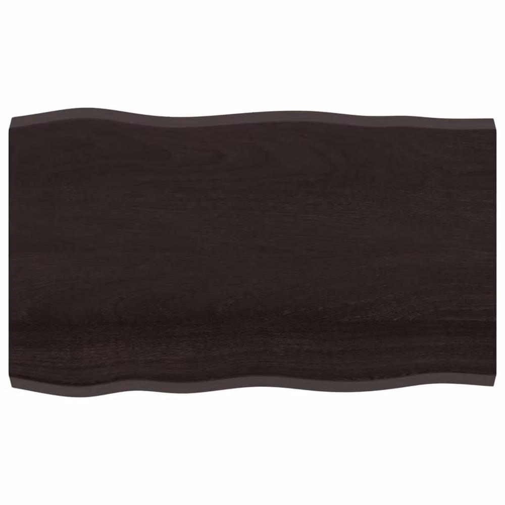 Berkfield Home Live Edge Solid Wood Table Top in Dark Brown and Grey, W: 100 cm, D: 60 cm, H: 2-4 cm – 2