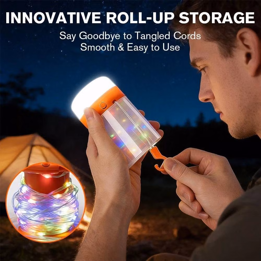 SPETLEK Retractable RGB LED Portable Camping String Lights, 10m, Multicolour, USB Powered – 3