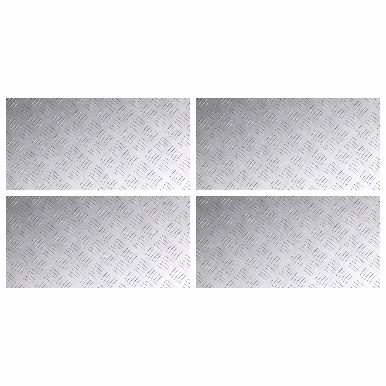 Berkfield Home Anti-Slip Aluminium Checker Plates, Silver, W: 80 cm, D: 40 cm, H: 0.128 cm, 4 Pieces – 1