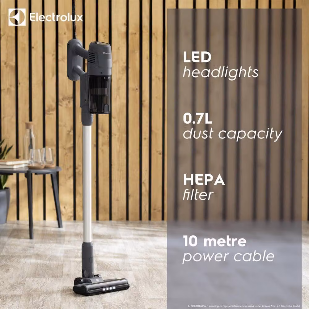 Electrolux Complete Clean Corded Stick Vacuum Cleaner with LED Headlight, Grey – 4