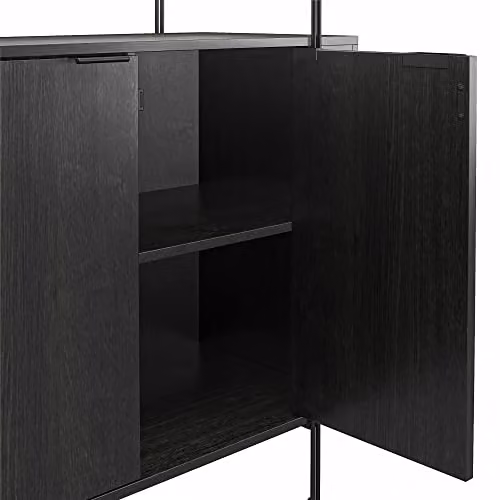 DHP Furniture Wainwright Bar Cabinet in Black Oak Look, W: 88 cm, D: 39 cm, H: 88 cm – 4
