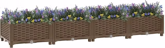 Berkfield Home Brown Polypropylene Raised Bed W: 160 cm, D: 40 cm, H: 23 cm