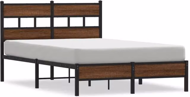 Berkfield Home Small Double Wood Bed Frame with Drawers, Brown Oak, W: 120 cm, D: 190 cm