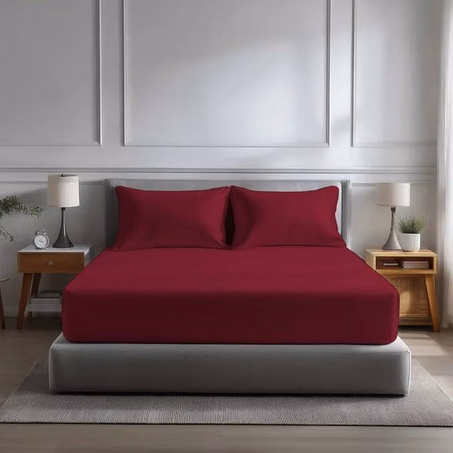 Snug City Red Microfibre Soft Touch Extra Deep Fitted Sheet, Small Double (120 x 200 cm, Depth: 40 cm) – 1