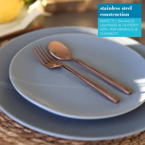 Argon Tableware Copper Coated Stainless Steel Teaspoons, Pack of 4 – 2