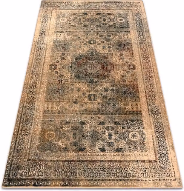 RugsX Omega Wool Oriental Rug in Yellow and Multicolour, W: 135 cm, L: 200 cm