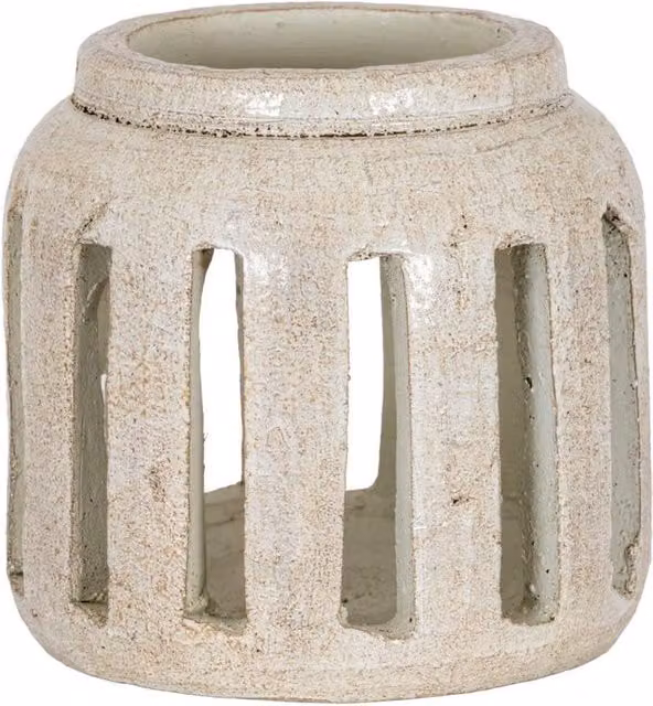 KDMD Tarn Collection Large Sculptural Pillar Candle Holder in White