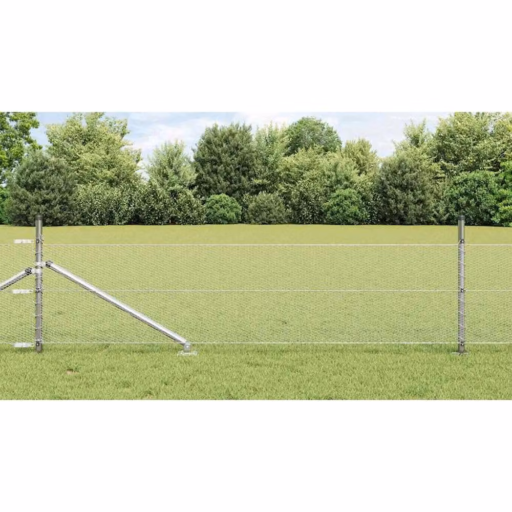 Berkfield Home Hexagon Galvanised Steel Fence in Silver – 1