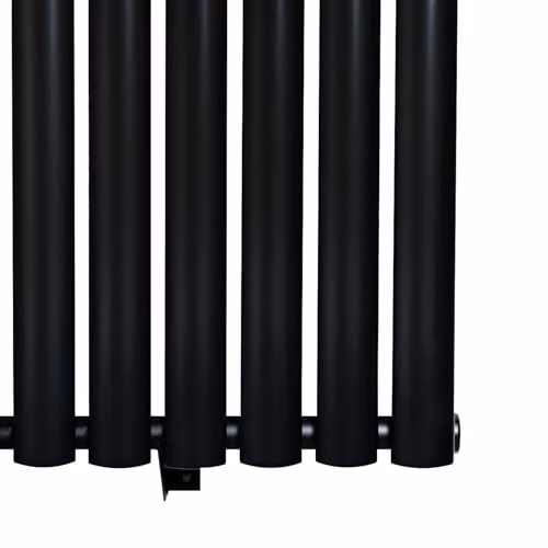 Monster Shop Oval Single Column Designer Radiator in Matt Black Carbon Steel, W/H: 60 x 60 cm – 6