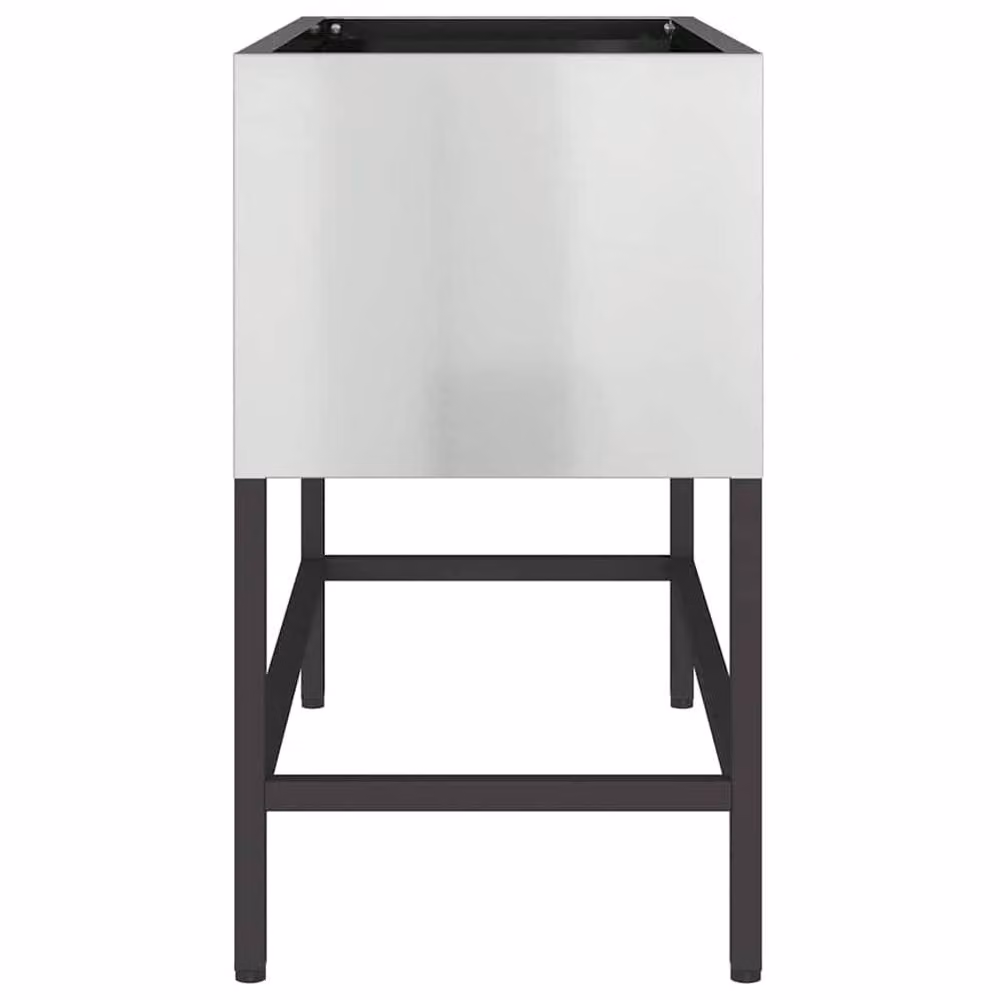 Berkfield Home Raised Garden Planter in Silver Galvanised Steel, W: 60 cm, D: 26 cm, H: 45 cm – 4