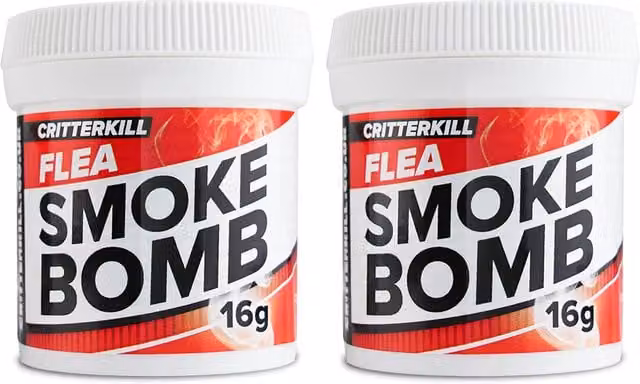 Critterkill Flea Killer Smoke Bomb, Red and White, 16g