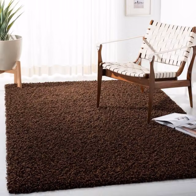 Smart Living Modern Shaggy Rug, Brown, W: 200 cm, D: 290 cm