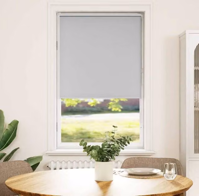 Berkfield Home Blackout Roller Blind in Light Grey, Thermal Insulating Polyester, W: 80 cm, H: 175 cm