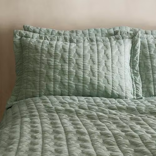 Pineapple Elephant Tamba Leaf Pinsonic Quilted Oxford Pillowcase Pair, Green, W/D/H: 50 x 75 cm